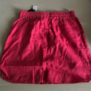 Ladies RED 100% Linen skirt with pockets Size S